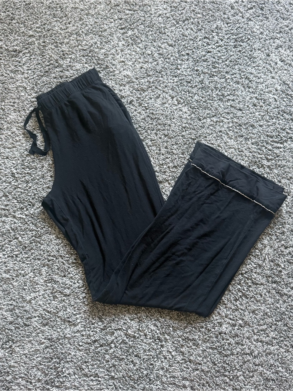 Victoria's Secret Black Lounge Pajama Pants with Drawstring